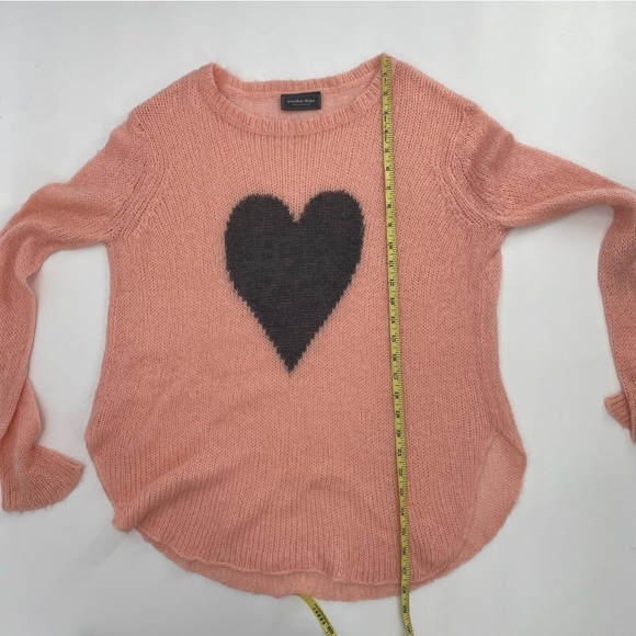 Anthropologie Wooden Ships Pink heart Oversized Lightweight Sweater size S/M - Picture 5 of 8